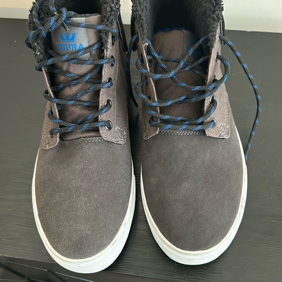 Supra High Tops Grey Suede Men’s Sneakers Size 10 - Picture 7 of 16